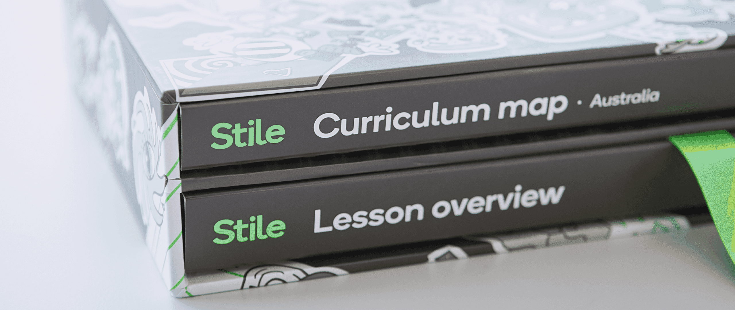 A collection of Stile teaching resource books on a table