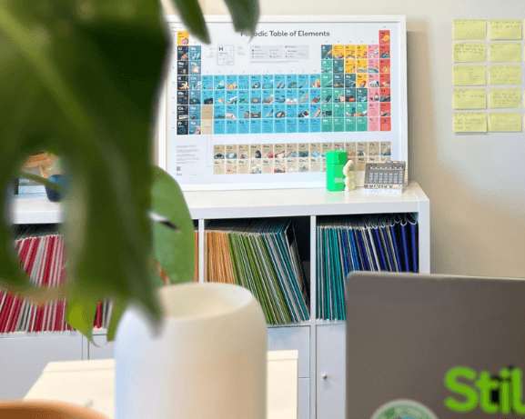 The decoration in Stile's Portland office, including plants and our periodic table poster
