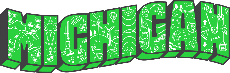 Logo text reading 'Michigan' in stylized font.